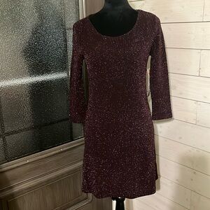 NWT Trixxi Burgundy glitter dress